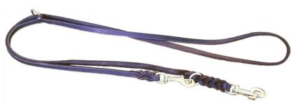 Hundeleine geflochten aus Fettleder, 2-fach-verstellbar