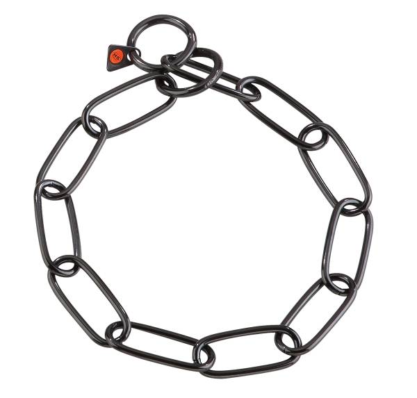 HS Sprenger Kettenhalsband, langgliedrig, Edelstahl schwarz, 4mm
