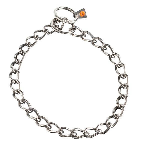 Gliederhalsband für große Hunde, rundgliedrig, Edelstahl rostfrei, 4mm / HS Sprenger