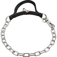 Kettenhalsband mit Griff / Apportier-Halskette nach Knut Fuchs, Edelstahl Kettenhalsband mit Griff / Apportier-Halskette nach Knut Fuchs, Edelstahl