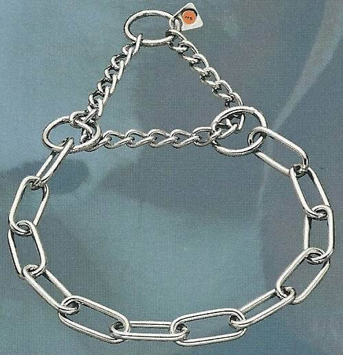 Zugstopp-Halsband mit Zugkette, 4mm Edelstahl, langgliedrig