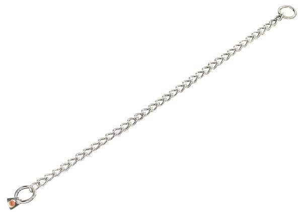 Gliederhalsband / Hundehalsband aus Metall, rundgliedrig, Edelstahl rostfrei, 3mm / HS Sprenger