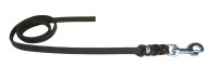 Hundeleine aus Fettleder / Fettlederleine, geflochten, ohne Handschlaufe, Chrom-Karabiner Hundeleine aus Fettleder / Fettlederleine, geflochten, ohne Handschlaufe, Chrom-Karabiner