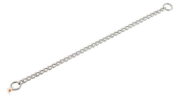 HS Sprenger Hundehalsband aus Metall / Kettenhalsband, rundgliedrig, Edelstahl MATT rostfrei, 3mm