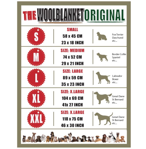 Doggy Woolblanket Hundedecke - Gößentabelle
