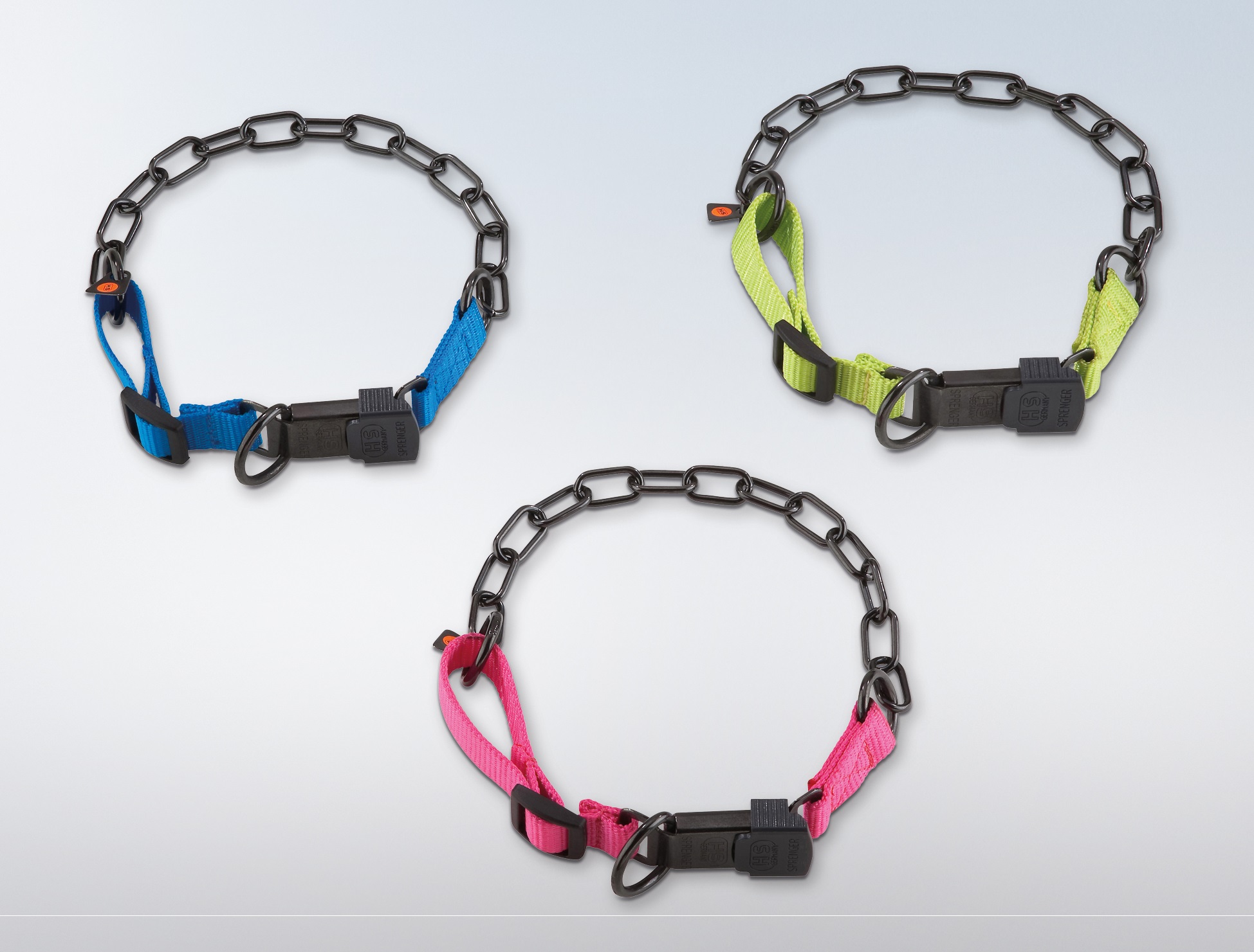 Kettenhalsband mit Klickverschluss, verstellbar, Edelstahl schwarz