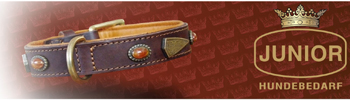 JHS Hundehalsband aus Leder & Lederleinen