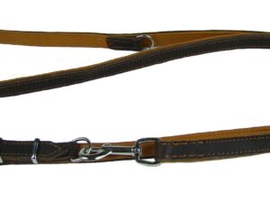 Lederleine Hundeleine aus Leder verstellbar - Beschläge Stahl verchromt