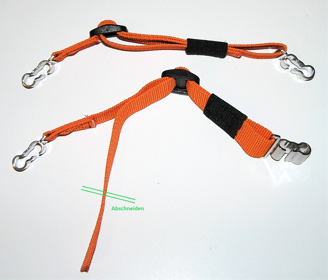 Schieber Regulator auf Gurtband positionieren 01