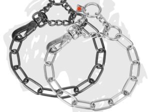 Sprenger Halsband Kettenhalsband langgliedrig mit Zugkette und Karabiner 4mm