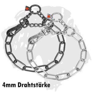 Sprenger Halsband Kettenhalsband langgliedrig mit Zugkette und Karabiner 4mm