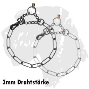 Sprenger Halsband Kettenhalsband langgliedrig mit Zugkette und Karabinerhaken 3mm