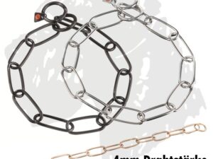 Sprenger Ketten Kettenhalsband langgliedrig Edelstahl schwarz matt Curogan 4mm