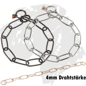 Sprenger Ketten Kettenhalsband langgliedrig Edelstahl schwarz matt Curogan 4mm