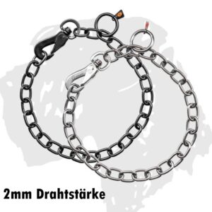 Sprenger Ketten Kettenhalsband medium mit Karabiner Edelstahl schwarz 2mm