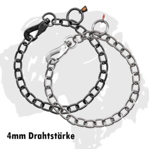 Sprenger Ketten Kettenhalsband medium mit Karabiner Edelstahl schwarz 4mm