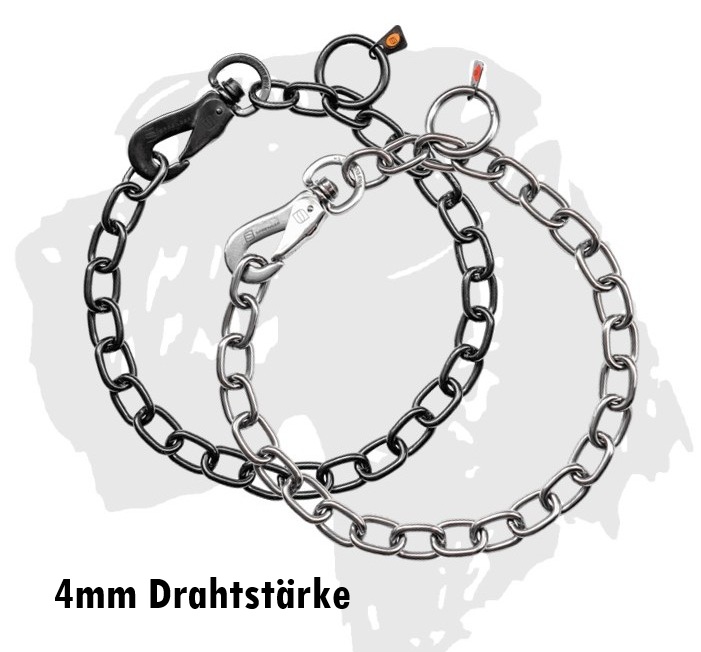 Sprenger Ketten Kettenhalsband medium mit Karabiner Edelstahl schwarz 4mm