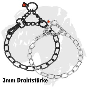 Sprenger Ketten Kettenhalsband medium mit Zugkette und Karabinerhaken