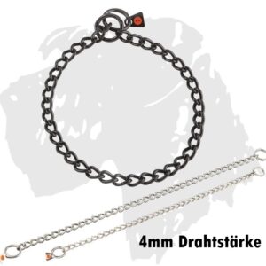 Sprenger-Ketten Hundehalskette rundgliedrig Edelstahl schwarz matt 4mm
