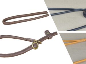 Agilityleine mit Zugstopp Rundleder rund genaeht