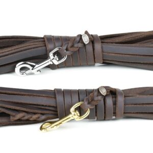 Fährtenleine Mantrailing Leine Leder, geflochten, mit Handschlaufe