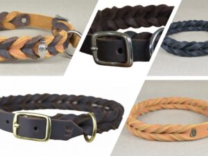 Fettlederhalsband geflochten verstellbar alle Farben