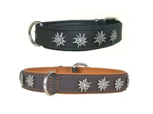 Halsband aus Leder EDELWEISS Nieten
