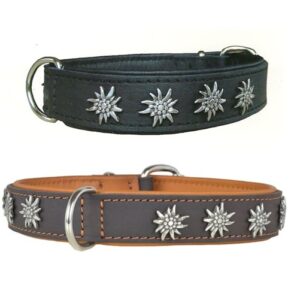 Halsband aus Leder EDELWEISS Nieten