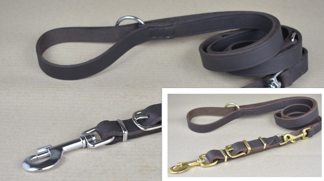 Hundeleine aus Leder 4 fach verstellbar