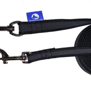 Nylonleine gummiert - schwarz - Arbeitsleine ohne Handschlaufe - Sporthund