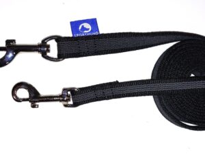 Nylonleine gummiert - schwarz - Arbeitsleine ohne Handschlaufe - Sporthund