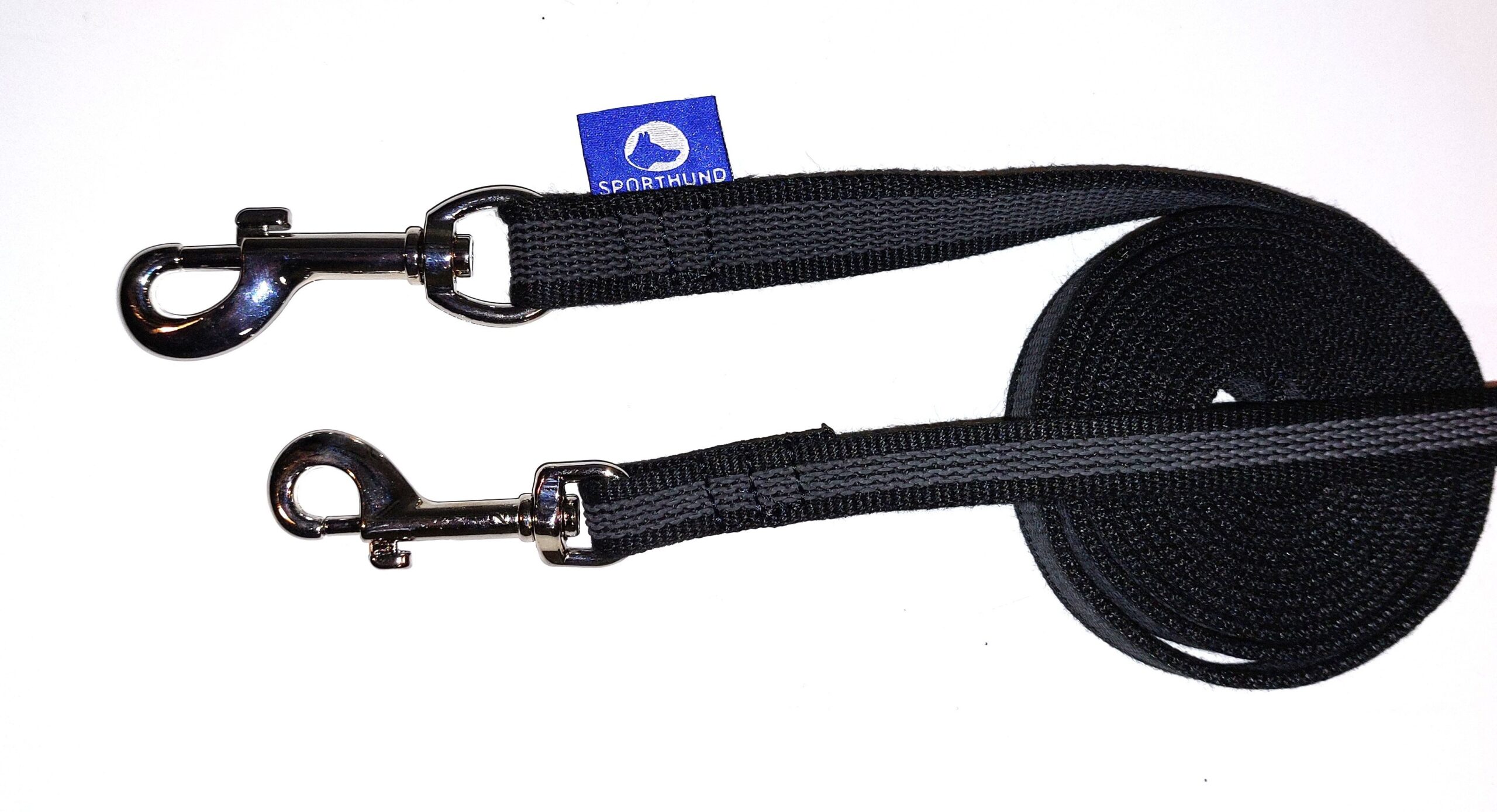 Nylonleine gummiert - schwarz - Arbeitsleine ohne Handschlaufe - Sporthund