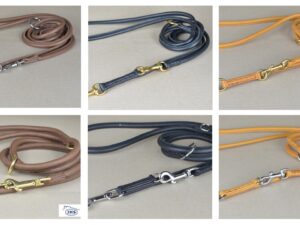 Rundgenähte Lederleine aus Kalbsnappaleder -verstellbar