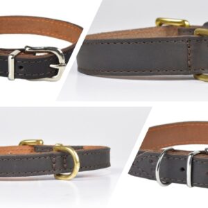 Lederhalsband verstellbar braun mit Schnalle