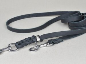 Lederleine geflochten 3 fach verstellbar,schwarz