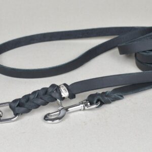 Lederleine geflochten 3 fach verstellbar,schwarz