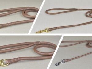 Lederleine rundgenäht mit Handschlaufe Nappaleder cacao braun