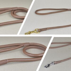 Lederleine rundgenäht mit Handschlaufe Nappaleder cacao braun