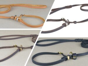 Retrieverleine agility Leine mit Zugstopp Leder, geflochten alle Farben