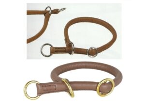 Rundleder Halsband mit Zugstopp cacao braun