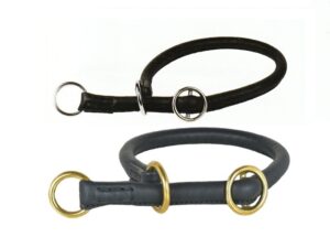 Rundlederhalsband mit Zugstopp schwarz