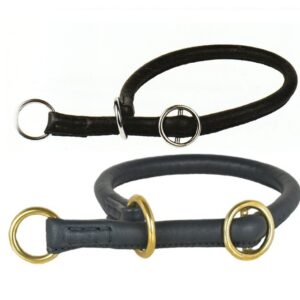 Rundlederhalsband mit Zugstopp schwarz