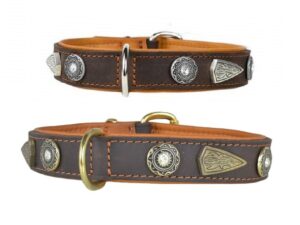 Schmuckhalsband mit Steinen und Nieten