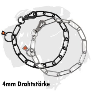Sprenger Hundeketten Kettenhalsband langgliedrig mit Karabinerhaken Edelstahl 4mm