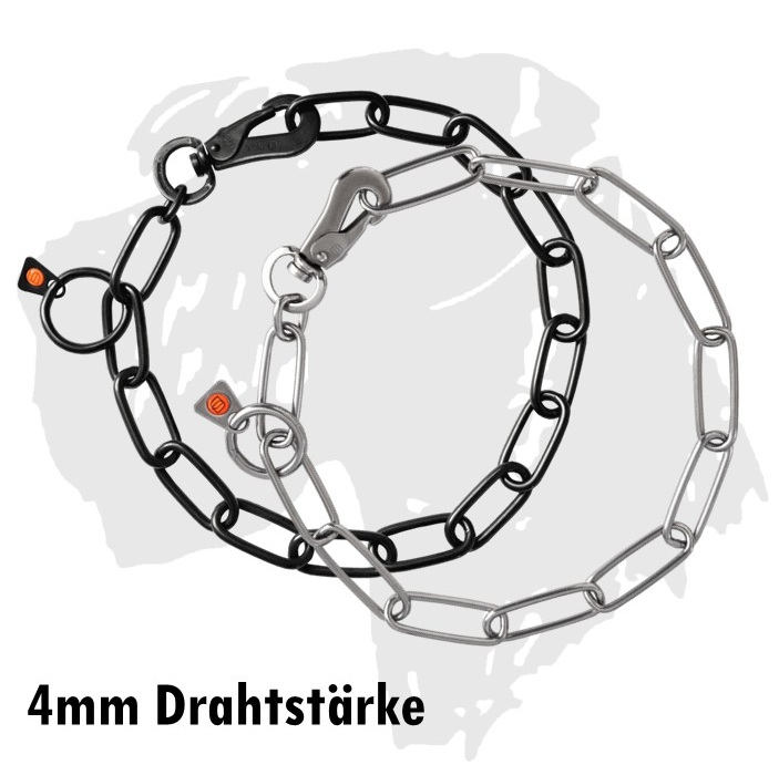 Sprenger Hundeketten Kettenhalsband langgliedrig mit Karabinerhaken Edelstahl 4mm