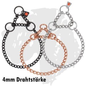 Sprenger Ketten Kettenhalsband rundgliedrig mit Zugbegrenzung, 4mm