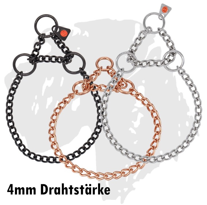 Sprenger Ketten Kettenhalsband rundgliedrig mit Zugbegrenzung, 4mm