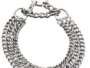 Sprenger Gliederhalsband 3-reihig Stahl verchromt