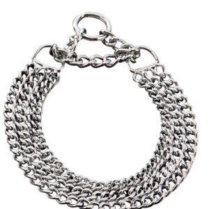 Sprenger Gliederhalsband 3-reihig Stahl verchromt