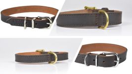 Lederhalsband verstellbar braun mit Schnalle